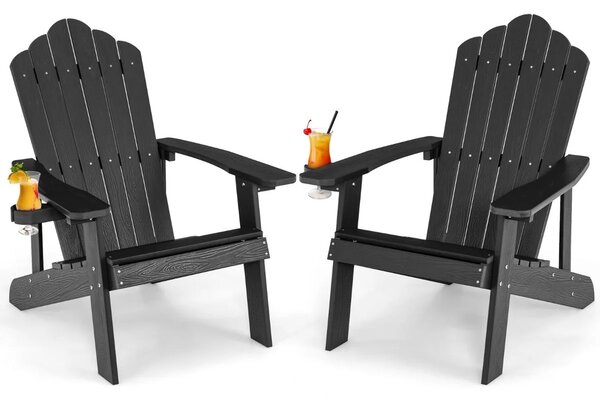 2 x vrni stol Adirondack, črne barve
