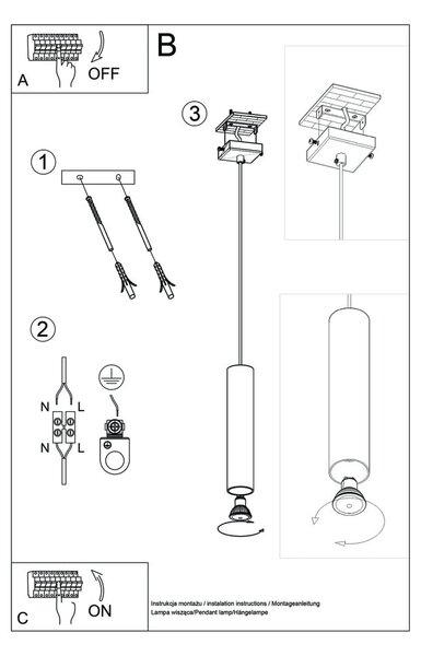 Viseča svetilka Nice Lamps Bakari, dolžina 20 cm