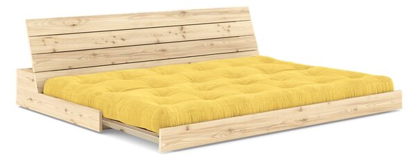 Rumena raztegljiva sedežna garnitura iz rebrastega žameta 196 cm Base – Karup Design