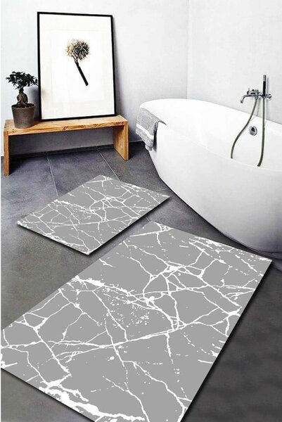 Sive kopalniške preproge v kompletu 2 ks 60x100 cm Cracks – Mila Home