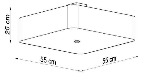 Bela stropna svetilka s senčnikom iz stekla in tekstila 55x55 cm Kortez – Nice Lamps