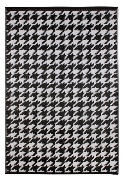 Črno-bela zunanja preproga Green Decore Houndstooth, 150 x 240 cm