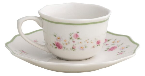 Komplet 2 porcelanastih skodelic za kavo Brandani Nonna Rosa