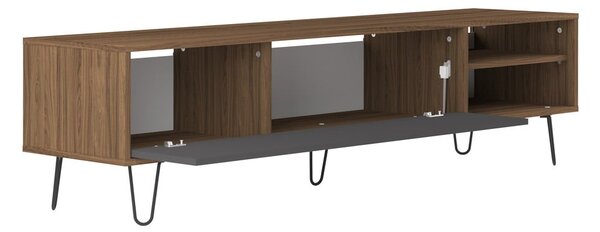 Antracitno siva/rjava TV omarica v orehovem dekorju 165x44 cm Aero – TemaHome