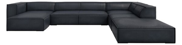 Temno modra usnjena kotna sedežna garnitura (desni kot) Madame – Windsor & Co Sofas