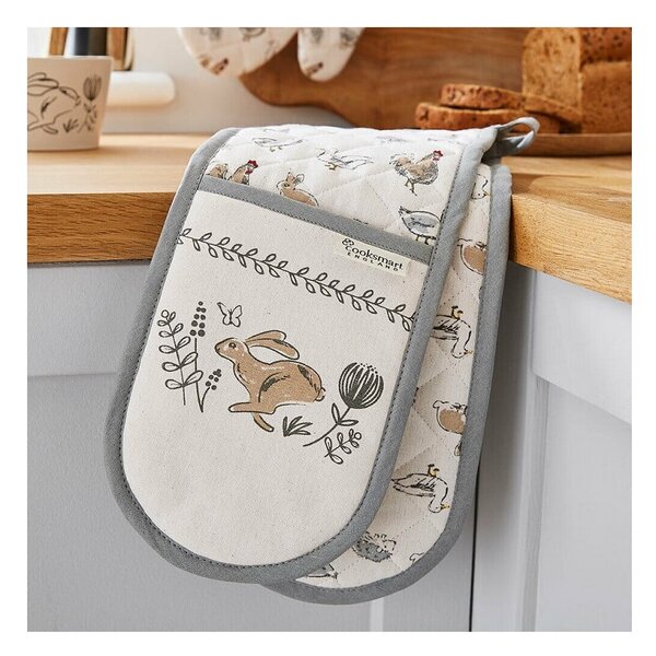 Dvojna bombažnakuhinjska rokavica Cooksmart ®Country Animals