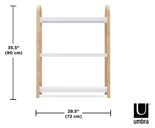 Bela polica v dekorju eksotičnega lesa 72x90 cm Bellwood - Umbra