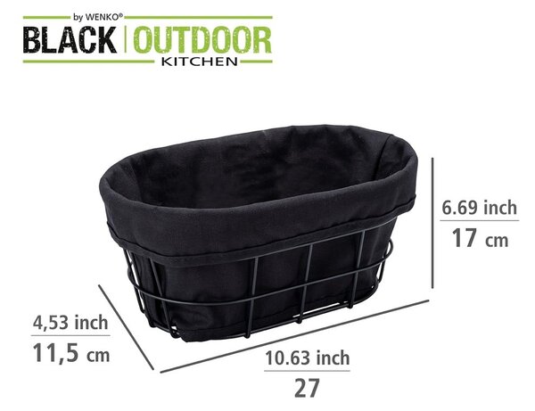 Črna mrežasta pososda za kruh Wenko Black Outdoor Kitchen Bela