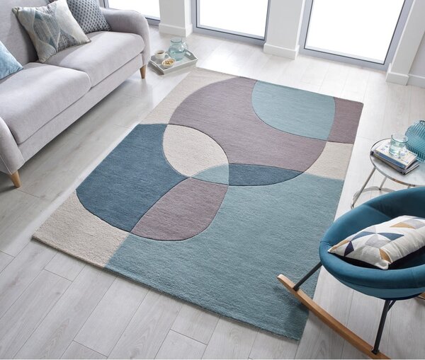 Modro-bež volnena preproga 170x120 cm Glow - Flair Rugs