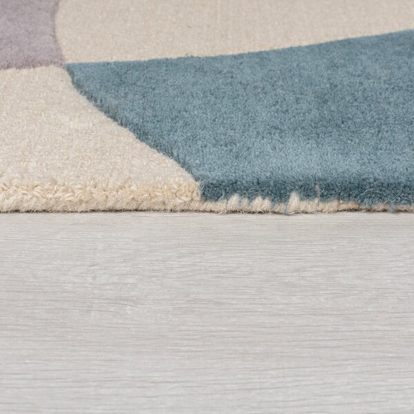 Modro-bež volnena preproga 170x120 cm Glow - Flair Rugs