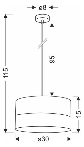 Črna viseča svetilka s tekstilnim senčnikom ø 30 cm Porto – Candellux Lighting