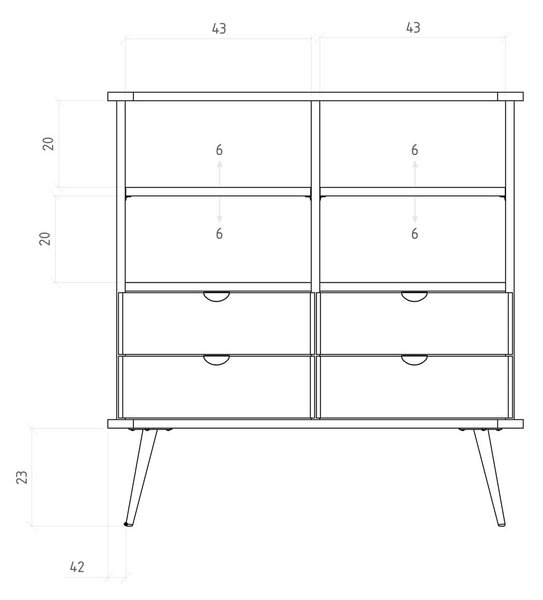 Visoka komoda iz masivnega hrasta 97x102 cm Kula – The Beds