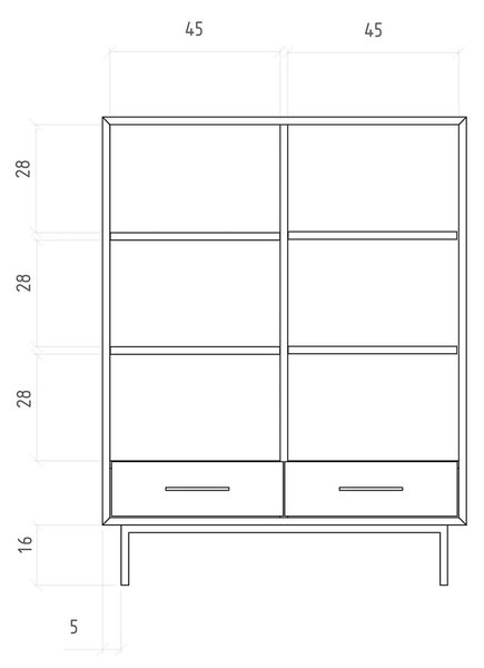 Omarica iz masivnega hrasta 97x125 cm Abies – The Beds