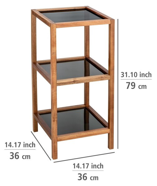 Steklena kopalniška polica v črni in naravni barvi 36x79 cm Fondi – Wenko