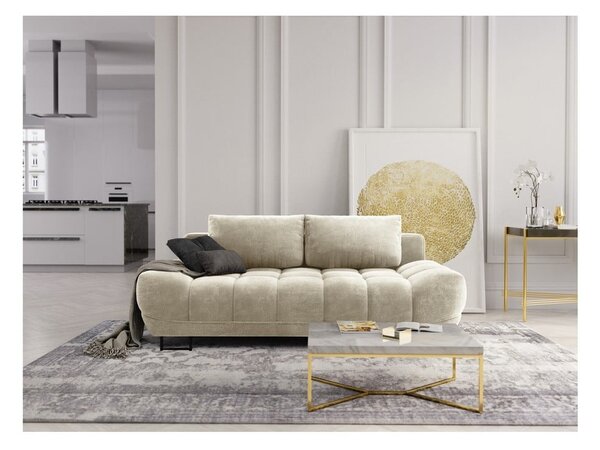 Bež žameten raztegljiv trosed Windsor & Co Sofas Cirrus