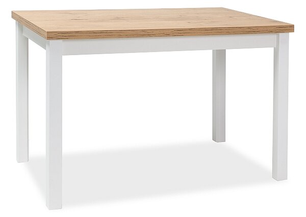 Bela jedilna miza z desko v dekorju hrast lancelot ADAM 100x60