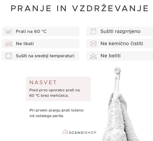 Brisača Classic 50 x 100 cm bela, 100% bombaž