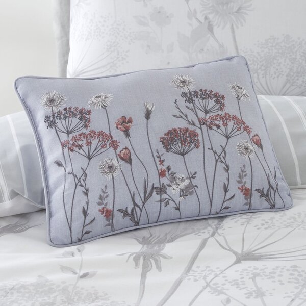 Roza in siva blazina Catherine Lansfield Meadowsweet Floral, 30 x 40 cm