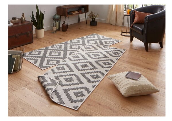 Siva zunanja preproga NORTHRUGS Malta, 80 x 250 cm