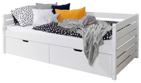 Livetastic Postelja S Predali Naomi, 90x200, Bor, Bela, Masivna