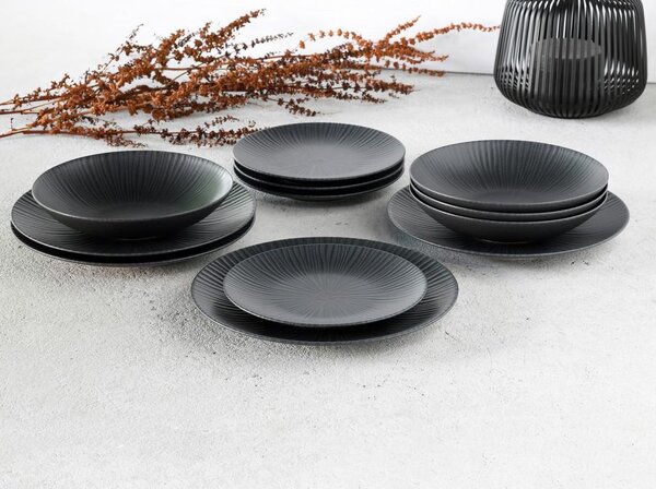 Creatable Jedilni Servis Vesuvio Black, 12-Delni