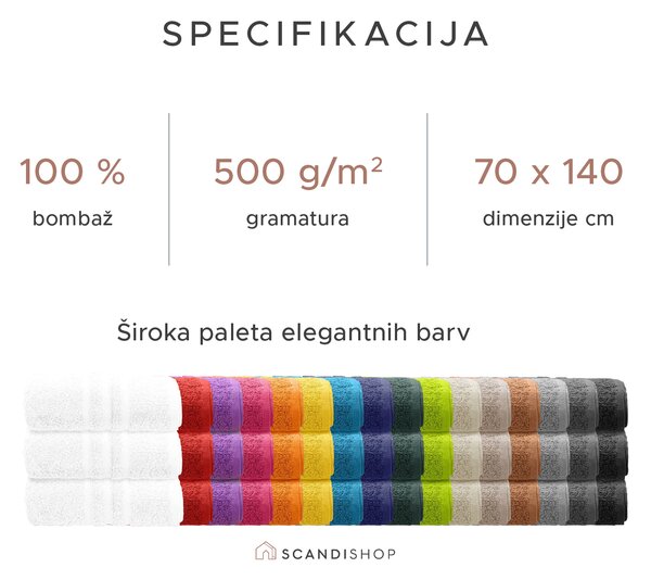 Brisača Comfort 70 x 140 cm svetlo zelena, 100% bombaž