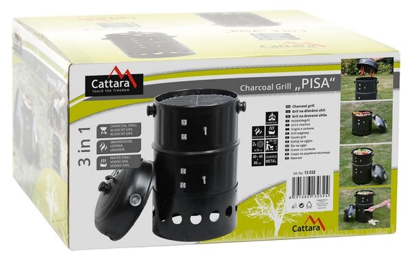 Cattara Grill - dimnik na oglje Pisa 3v1, 40 x 80x 40 cm