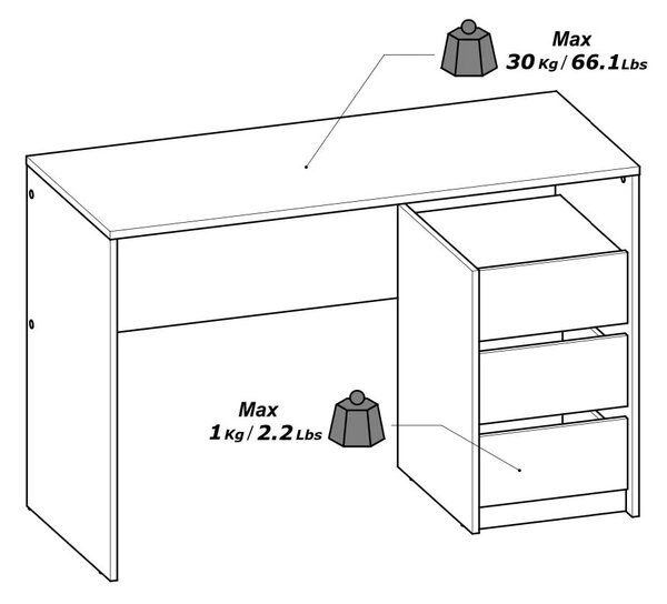 Pisalna miza HARISSON 468657 (hrast/bela)