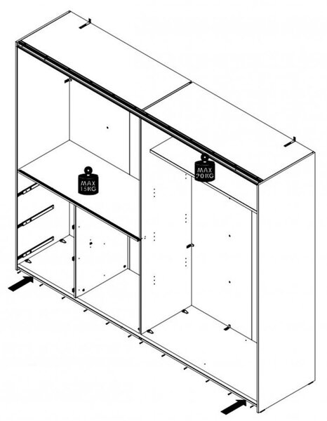 Garderobna omara WINN 2 W2QS52331 (hrast/temno siva)