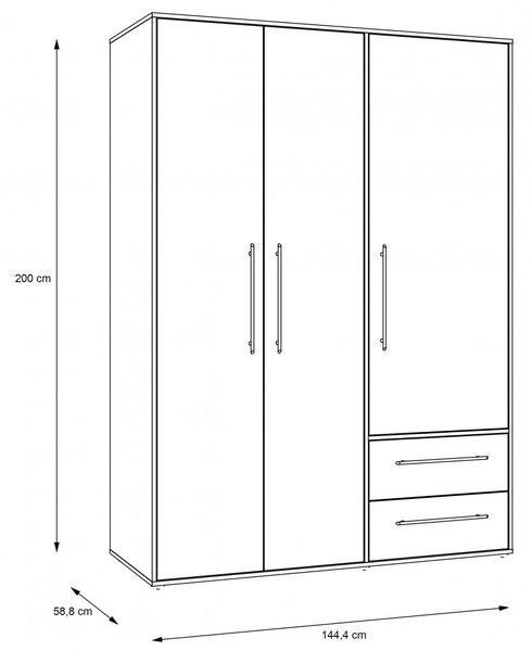 Garderobna omara MOKKARIS MKSS833 (bela)