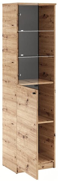 Elegantna vitrina Evi II z LED osvetlitvijo - HRAST ARTISAN-HRAST