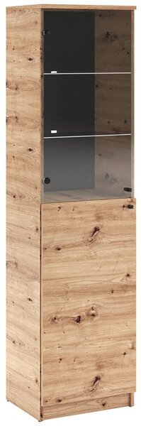 Elegantna vitrina Evi II z LED osvetlitvijo - HRAST ARTISAN-HRAST
