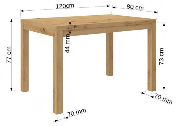 Moderna pravokotna kavna mizica OLAF 2, 120 cm