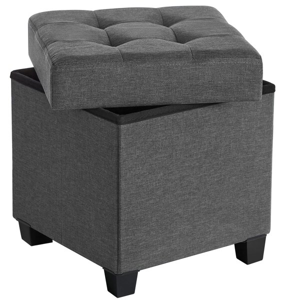 Zložljiv tabure s shranjevalnim prostorom OSCAR 38x38 cm, siv