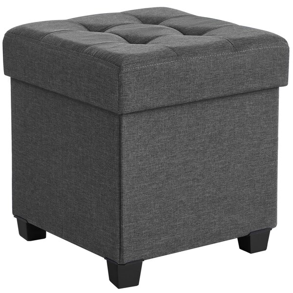 Zložljiv tabure s shranjevalnim prostorom OSCAR 38x38 cm, siv