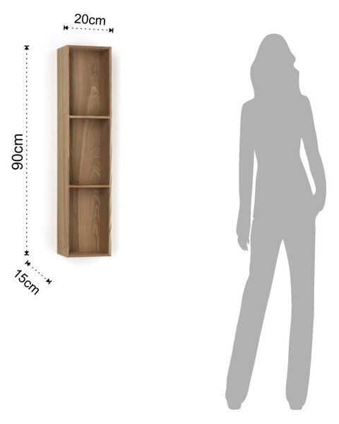 Lesena polica s 3 elementi za shranjevanje Tomasucci Billa, 90 x 15 x 20 cm