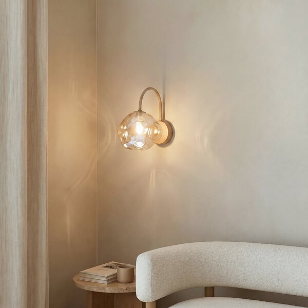 TK Lighting Stenna svetilka Lava, bež, steklo, višina 21 cm, G9, zatemnjen, Bež, Dnevna soba / jedilnica, Steklo