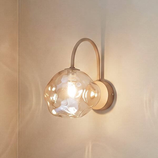 TK Lighting Stenna svetilka Lava, bež, steklo, višina 21 cm, G9, zatemnjen, Bež, Dnevna soba / jedilnica, Steklo