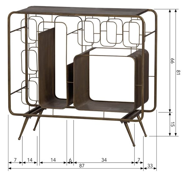 Kovinski medeninasti nosilec za vino za 6 steklenic, 87x80,5 cm Capo - BePureHome