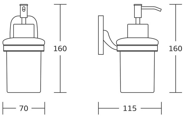 AQUALINE RB119 Rumba razpršilnik za milo 160 ml,mlečno steklo