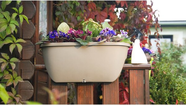 Gardenico Balkonski sadilnik Balconia OVI rjavebarve, premer 60 cm