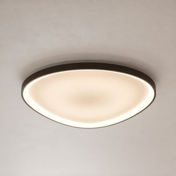 Lucande LED stropna svetilka Asken, 61 cm, rjava, CCT, z možnostjo zatemnitve, zatemnjen, Rjava / rjasta, Hodnik, Aluminij, Sodobni