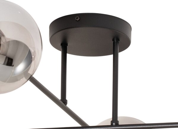 EMIBIG LIGHTING Stropna svetilka Glassy, črna/grafitna, 75 x cm, 4-kraka, zatemnjen, Črna, Dnevna soba / jedilnica, Steklo, Sodobni