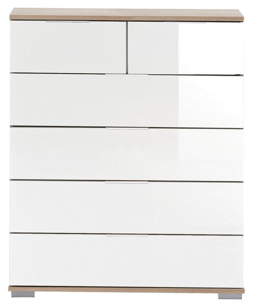 KOMODA, bela, barve hrasta