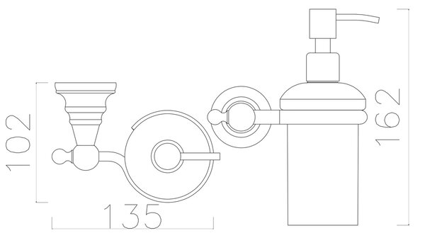 SAPHO 1317-19 Diamantni dozirnik za milo, krom