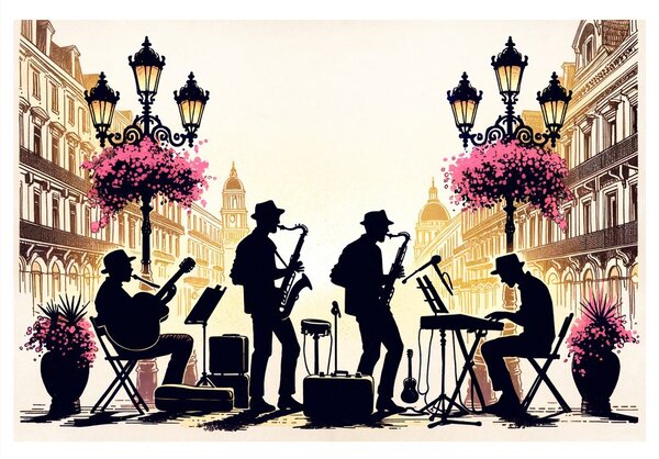 Slika jazz bend na ulici
