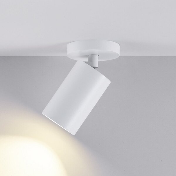 Deko-Light CAN TILT stropna svetilka, bela, Ø 8 cm, 1-svetlobna, kovinska, GU10, zatemnjen, Bela, Dnevna soba / jedilnica, Aluminij