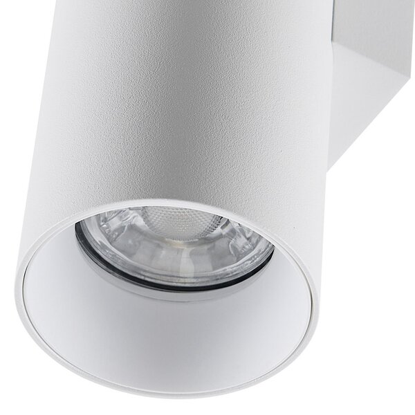 Deko-Light Stenska svetilka CAN, bela, dvosvetlobna, višina 22 cm, kovinska, GU10, zatemnjen, Bela, Dnevna soba / jedilnica, Aluminij