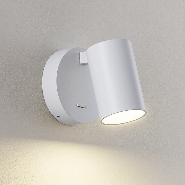 Deko-Light CAN TILT stenska svetilka, bela, Ø 10 cm, kovinska, stikalo, GU10, Bela, Dnevna soba / jedilnica, Aluminij, Okrogla stena