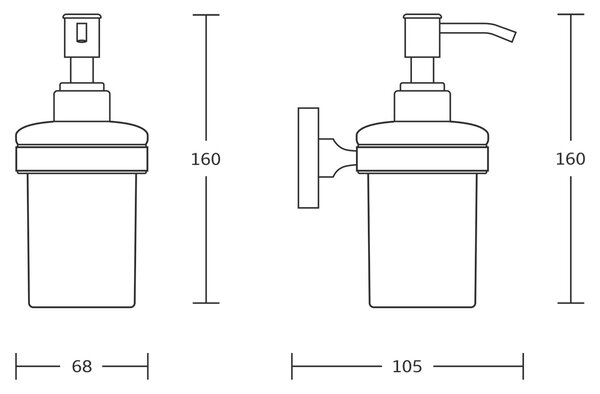 AQUALINE SB119 Samba razpršilnik za milo 150 ml,mlečno steklo